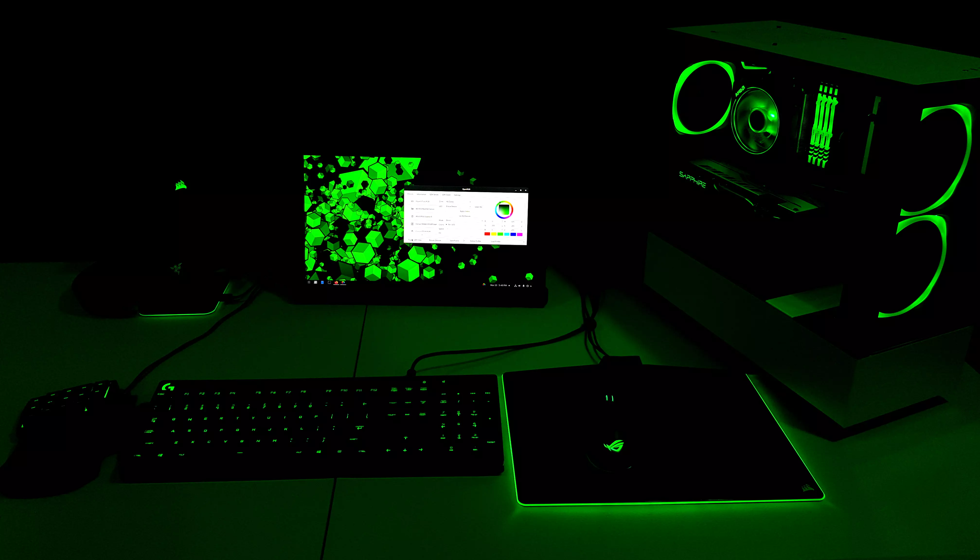 OpenRGB green color scheme